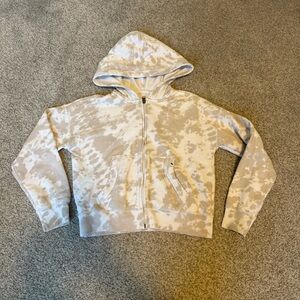 Abercrombie Kids Cream Tie-Dye Zip-Up Hoodie. Girls 13/14